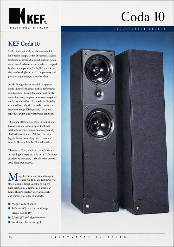 KEF Coda 10 SP3268 luidsprekers, bieden vanaf €125,00, Stereo speakers, 120 tot 150 watt, Stofbestendig, Ophalen of Verzenden