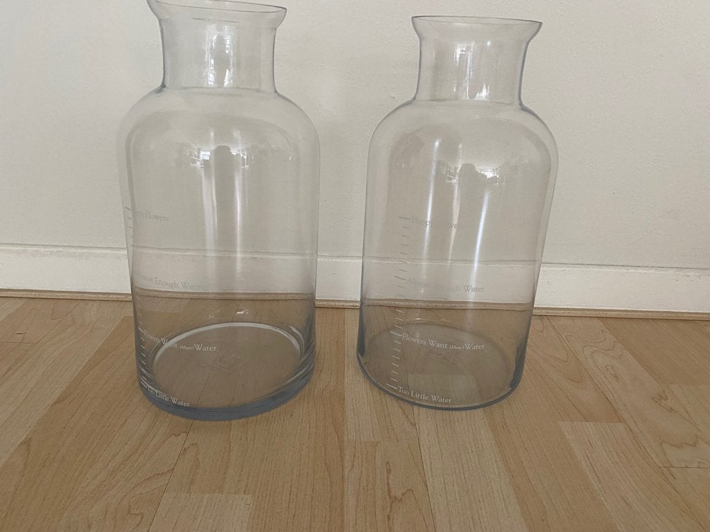 Rivièra maison - 2 glazen apotheker/bloemen vazen, Ophalen of Verzenden, Zo goed als nieuw, Overige kleuren, Glas