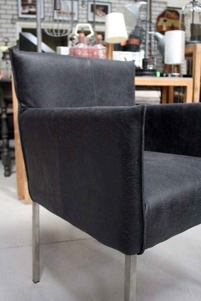 Luxe eetkamerstoel Forward Jess Design armleuningen zwart, Ophalen, Zwart, Zo goed als nieuw, Eén
