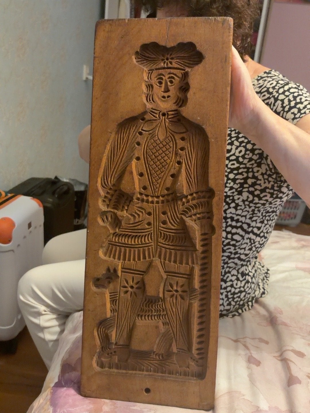 Bijzondere dubbelzijdige houten speculaasplank / koekplank –, Ophalen