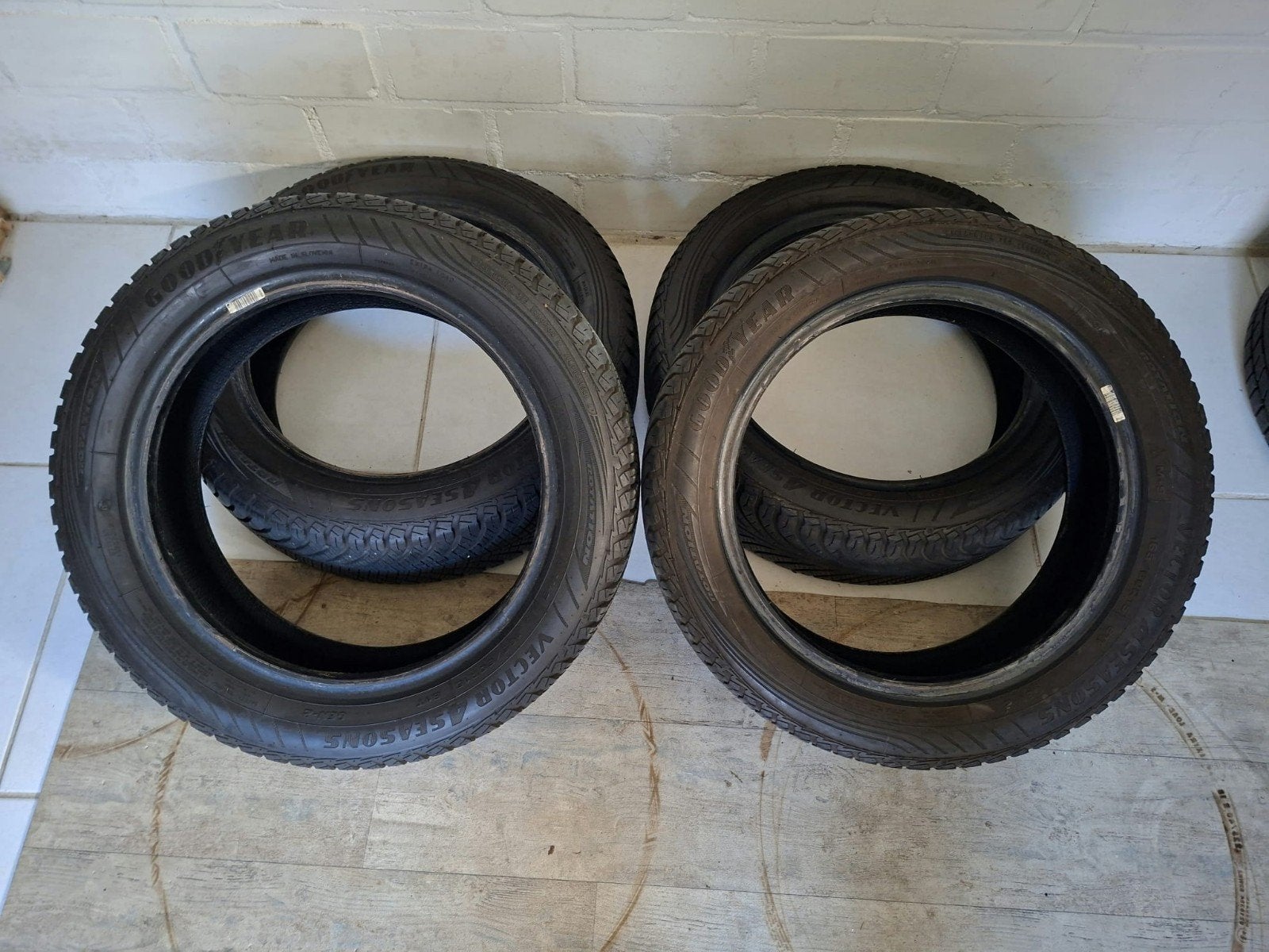 4x 15 inch banden 165/60/15, Ophalen, Gebruikt, 15 inch, All Season