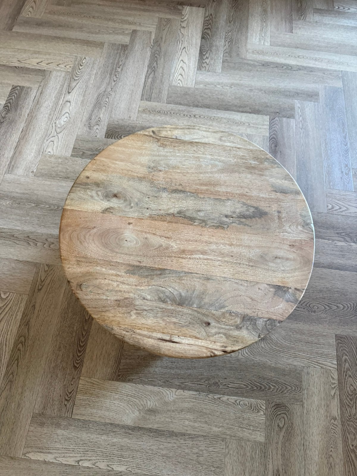 Salon tafel robuust hardhout, Huis en Inrichting, Tafels | Salontafels, Ophalen, 50 tot 100 cm, 50 tot 100 cm, Zo goed als nieuw