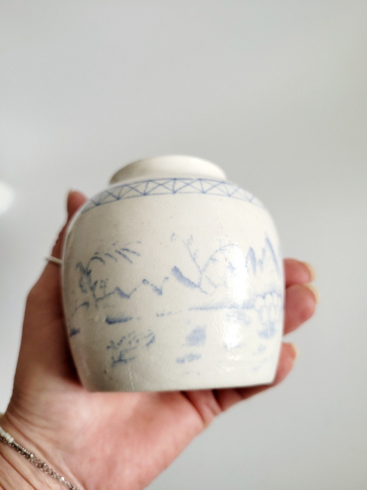 oude pot gemberpot blauw wit, Ophalen of Verzenden