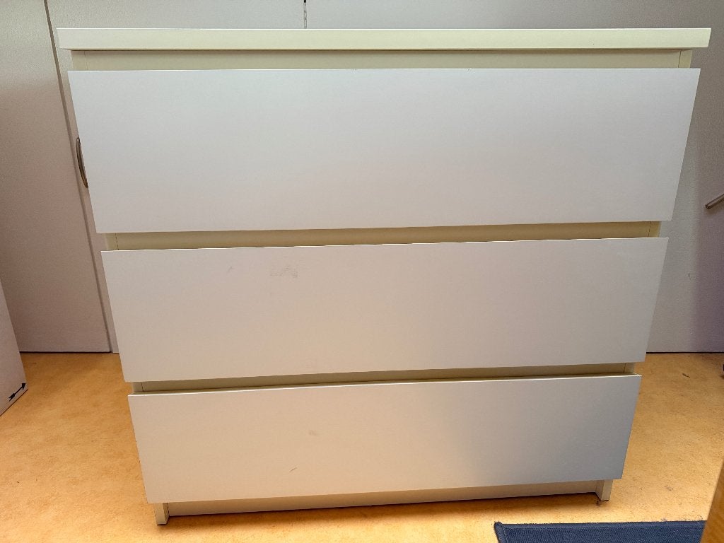 IKEA Malm ladekast – wit – 3 lades, Ophalen, Wit, 50 tot 100 cm, Zo goed als nieuw