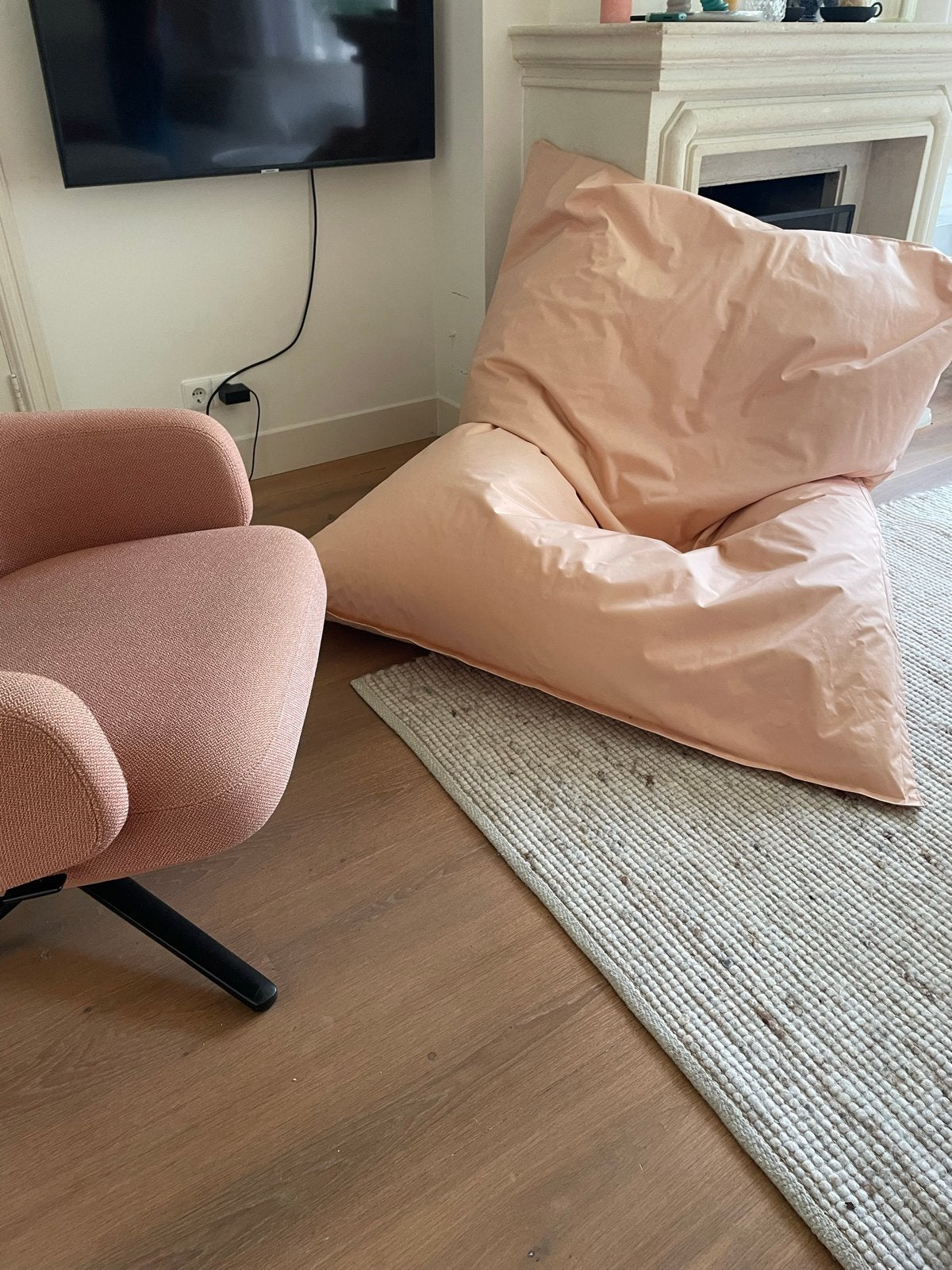 Grote zitzak oud roze 170 x 130 cm, Huis en Inrichting, Ophalen, Gebruikt, Roze, Zitzak