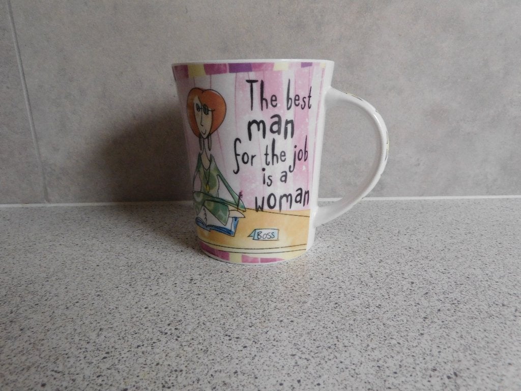 Mok 400 ml. The best man is.. Born to shop Johnson Brothers, Ophalen of Verzenden, Zo goed als nieuw, Overige stijlen, Kop(pen) en/of Schotel(s)