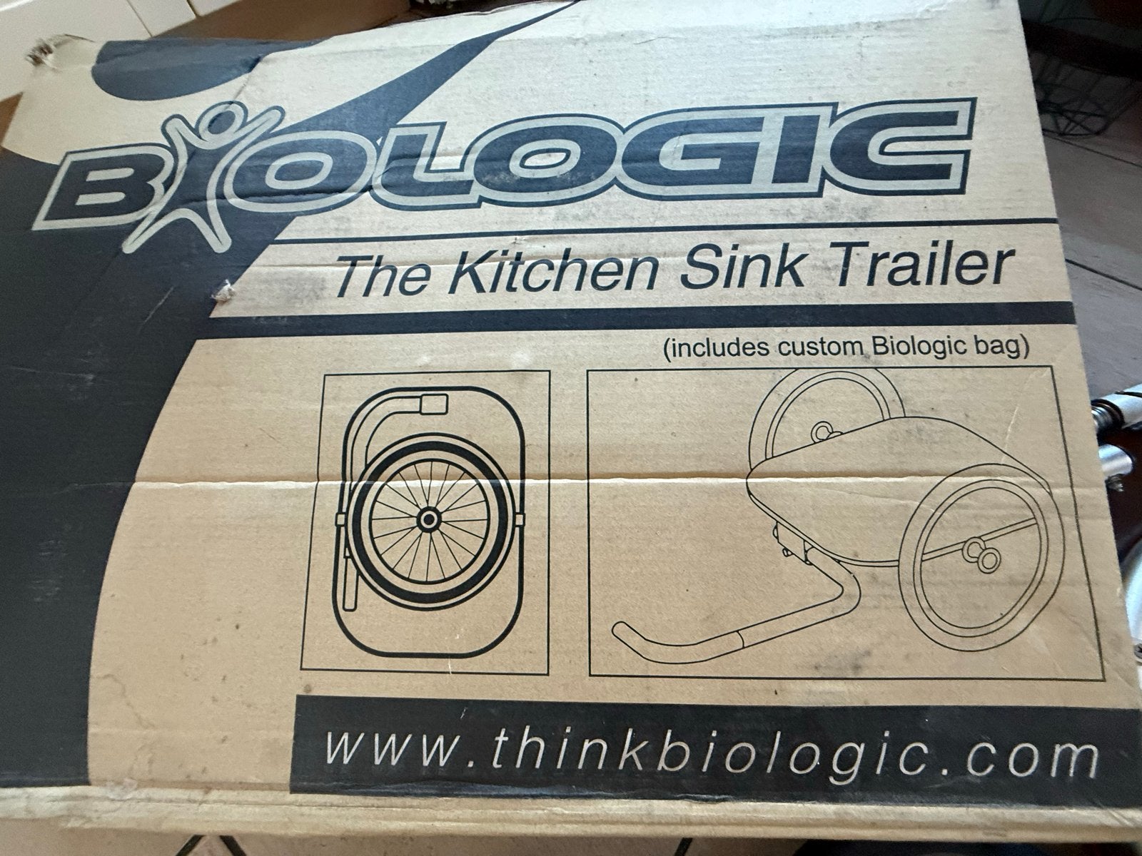 Biologic The Kitchen Sink Trailer fietskar, Gebruikt, Opvouwbaar, Bagagekar, 20 tot 40 kg