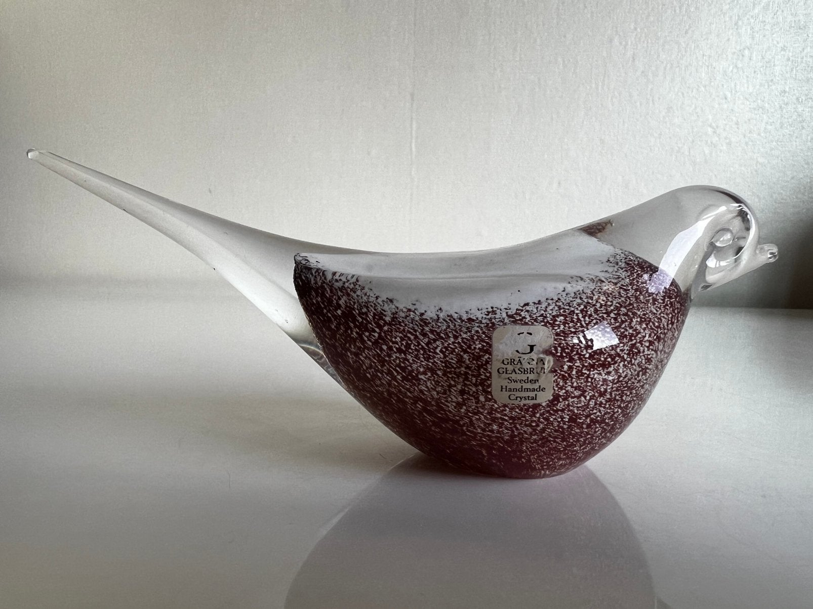 Granna Glåsbruk Zweden Glazen Vogel Paperweight Crystal, Ophalen of Verzenden