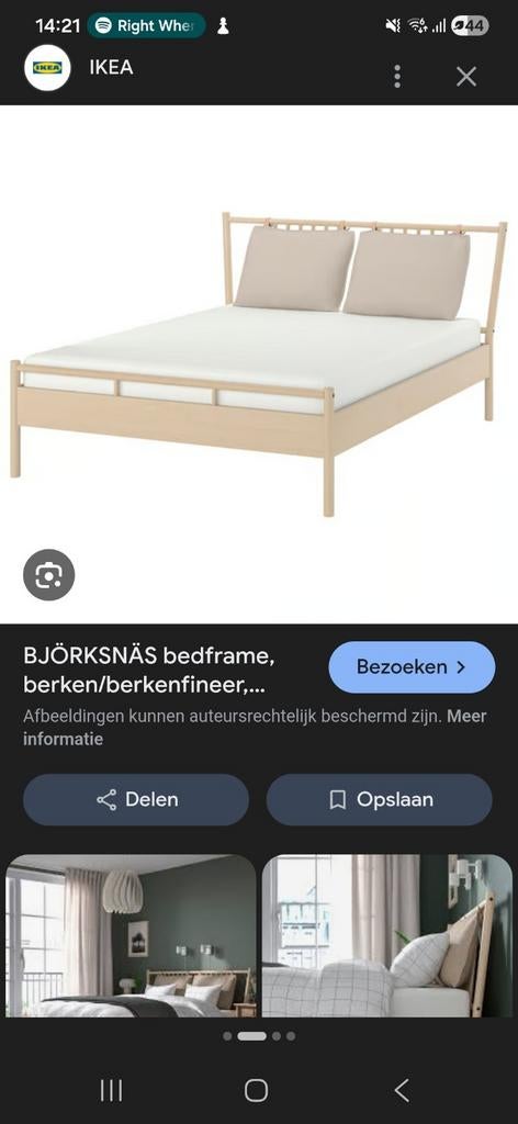 Ikea bed Bjorksnas 140x200, Huis en Inrichting, Slaapkamer | Bedden, Ophalen, Wit, Tweepersoons, 140 cm