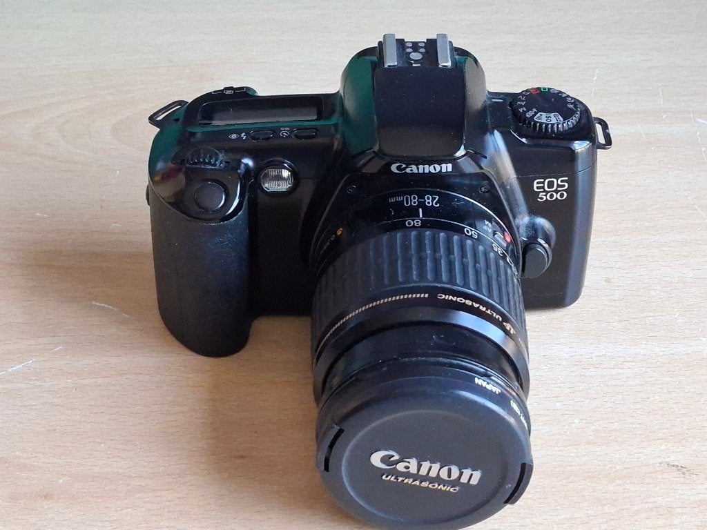 Canon EOS 500 analoge Camera met lens, Audio, Tv en Foto, Ophalen of Verzenden, Gebruikt, Spiegelreflex, Canon
