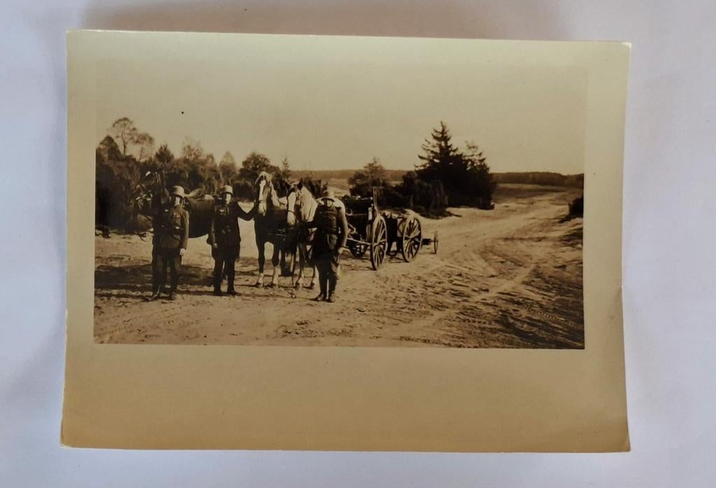Fotokaart- WO2- Wehrmacht- paard-en-wagen- landmacht, Ophalen of Verzenden, Landmacht, Overige gebieden, Foto of Poster