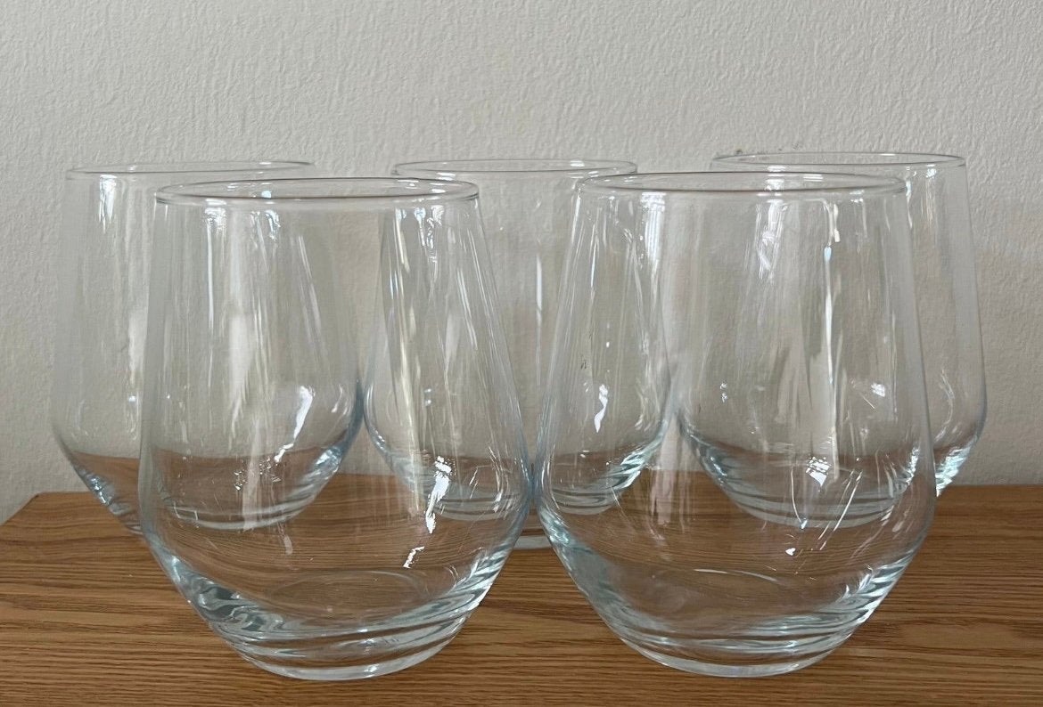 5 waterglazen, Ophalen, Zo goed als nieuw, Borrel- of Shotglas