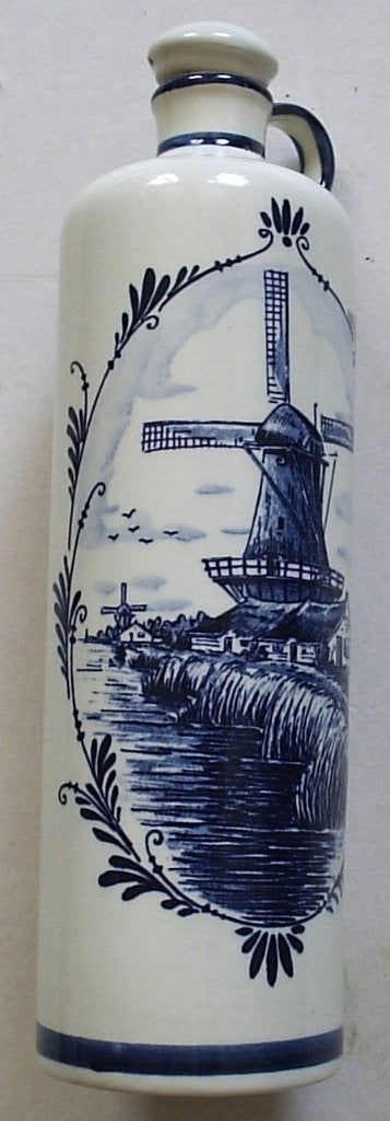 Vintage Bols Jenever Kruik - Delfts Blauw Windmolen, Antiek en Kunst, Verzenden