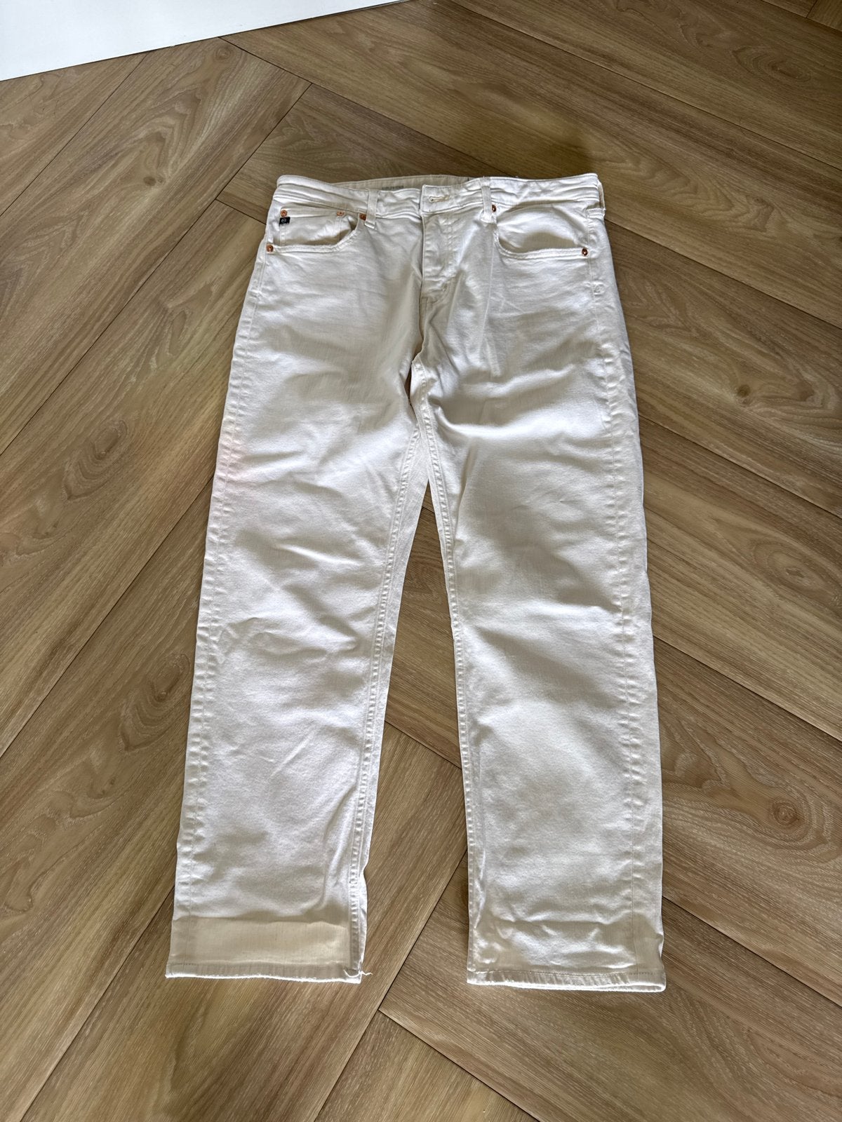 AG Adriano Goldschmied Girlfriend Jeans Creme W31, Ophalen of Verzenden, Gedragen, Wit, W30 - W32 (confectie 38/40)