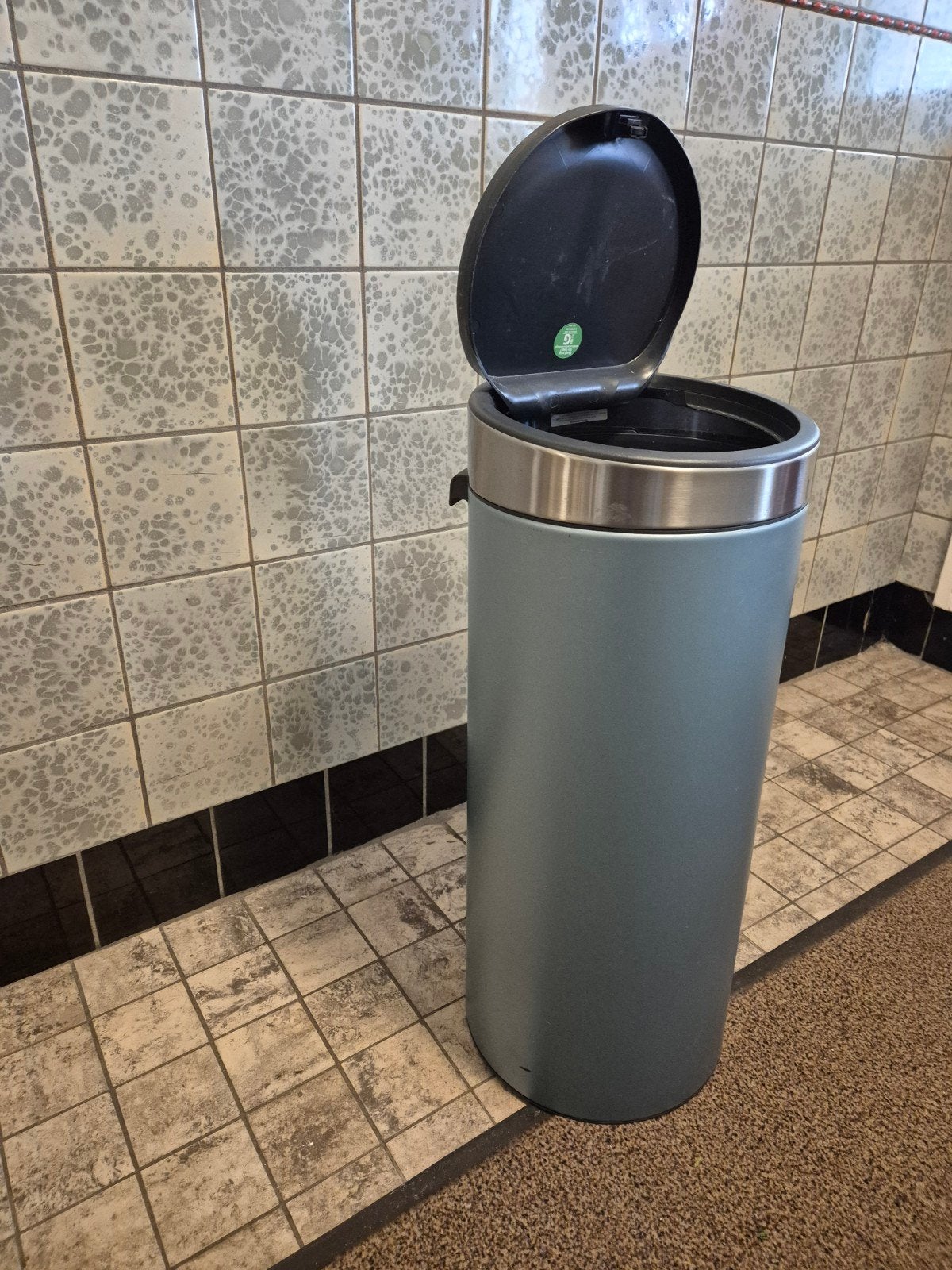 Brabantia touch bin prullenbak 30 liter metallic mint, Ophalen, Rvs