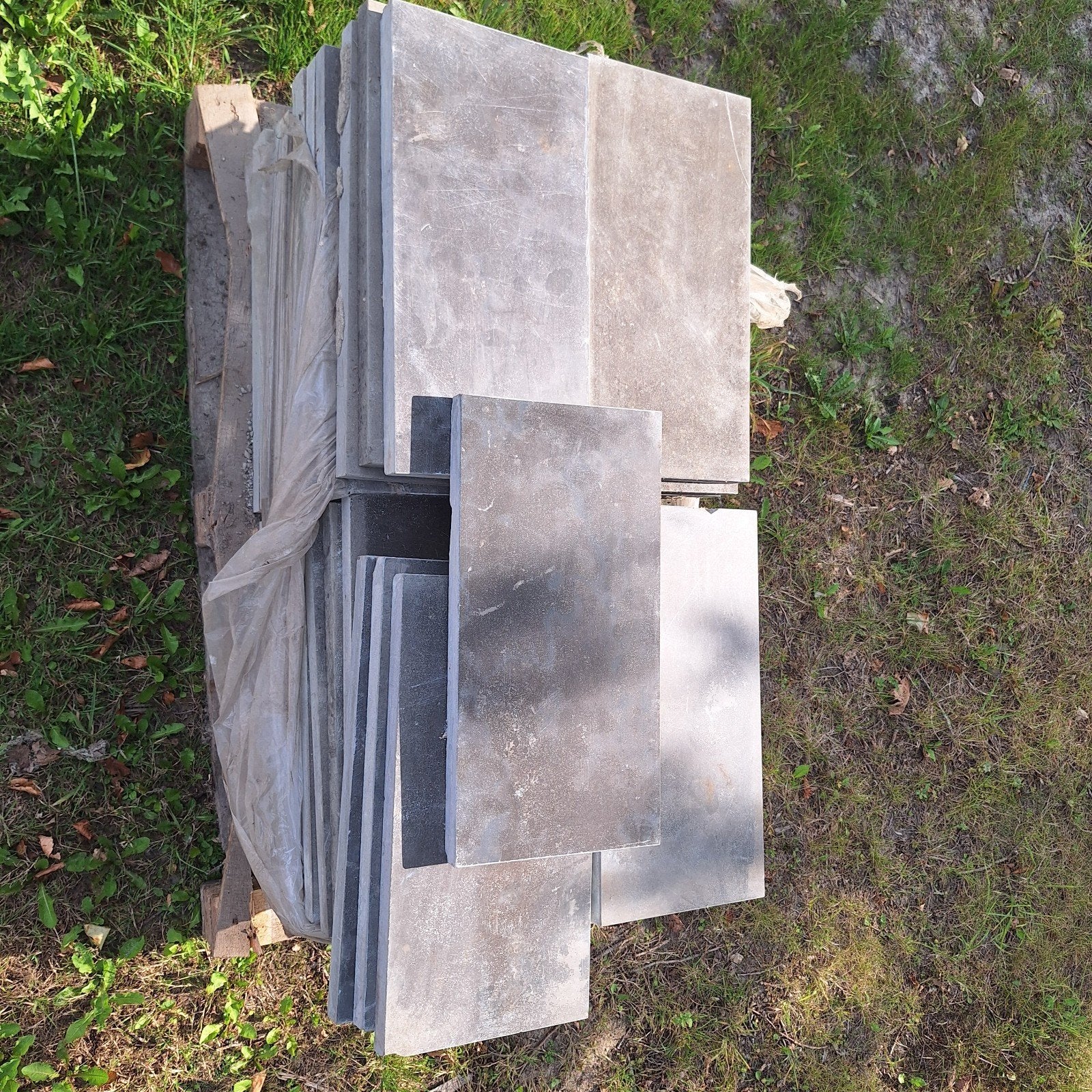 Belgisch hardsteen tegels 500x250x32mm - 56 stuks, Ophalen, 40 tot 60 cm, Gebruikt, Hardsteen