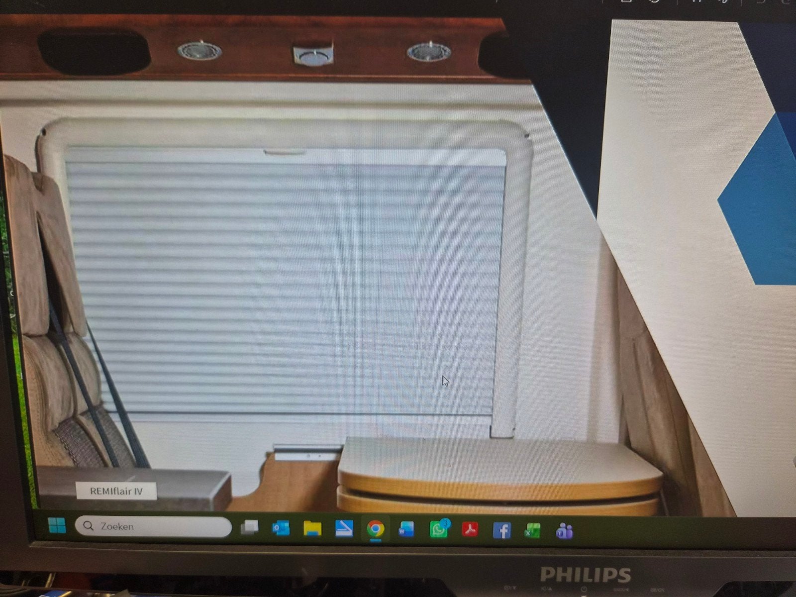 Remiflair IV Kombi Plissee Rollo 1258x684mm camper, Caravans en Kamperen, Ophalen of Verzenden, Gebruikt