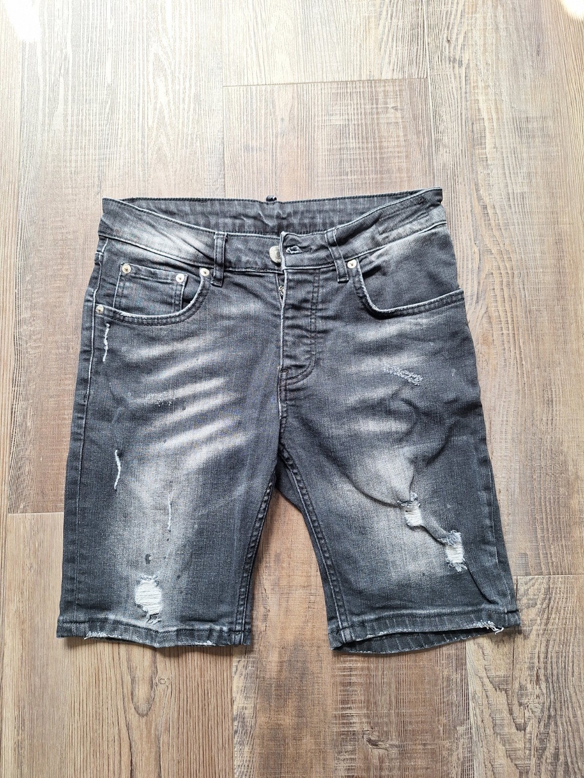 Richesse Denim korte broek - Zwart/Grijs - Maat 29, Zwart, Overige jeansmaten, Ophalen of Verzenden, Zo goed als nieuw