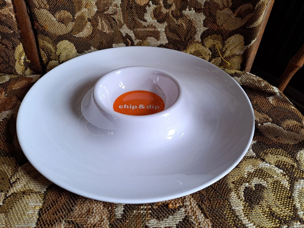 Vintage Chip & Dip schaal - Present Time, Huis en Inrichting, Keuken | Servies, Kunststof, Overige merken, Verzenden, Vintage