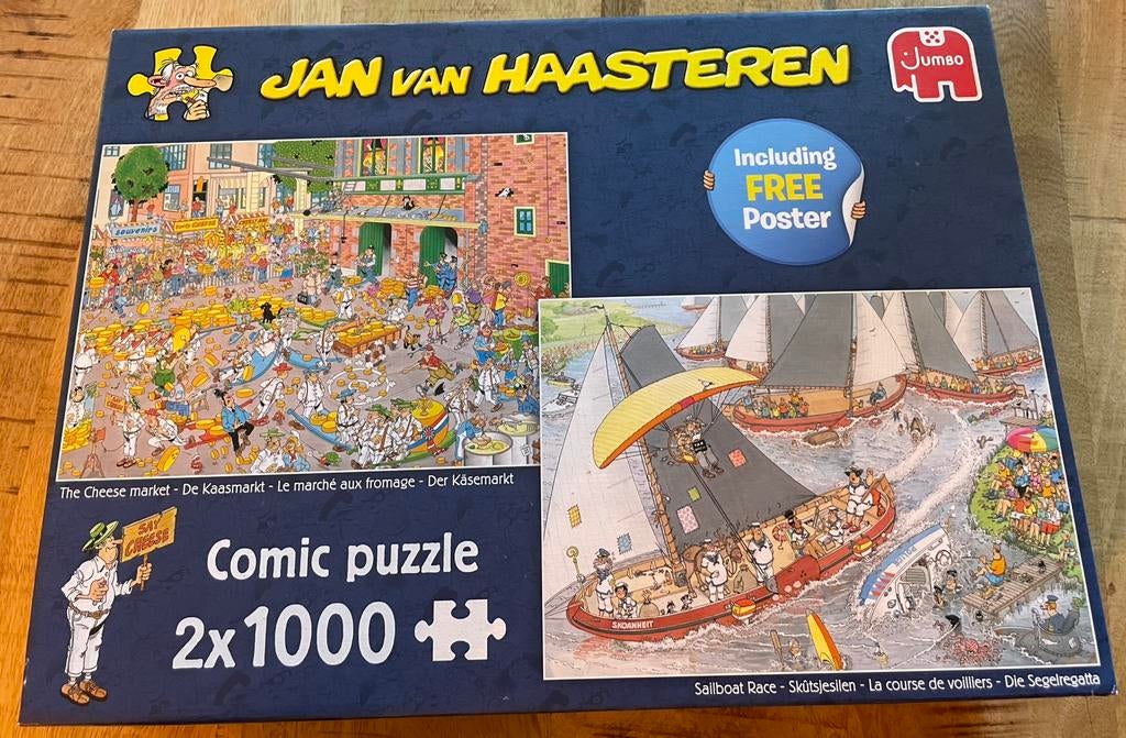 Jan van Haasteren 2 x 1000, Ophalen, 500 t/m 1500 stukjes, Zo goed als nieuw