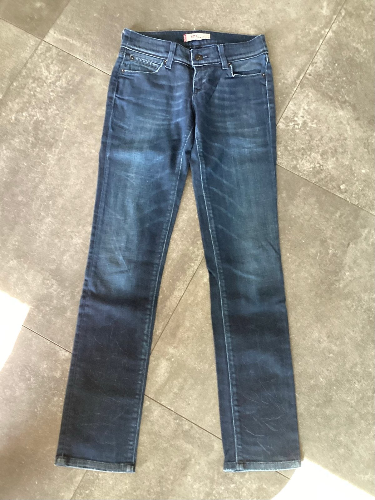 Levi's 571 Slim Fit Jeans W26 L32, Ophalen of Verzenden, Gedragen, Blauw, W27 (confectie 34) of kleiner
