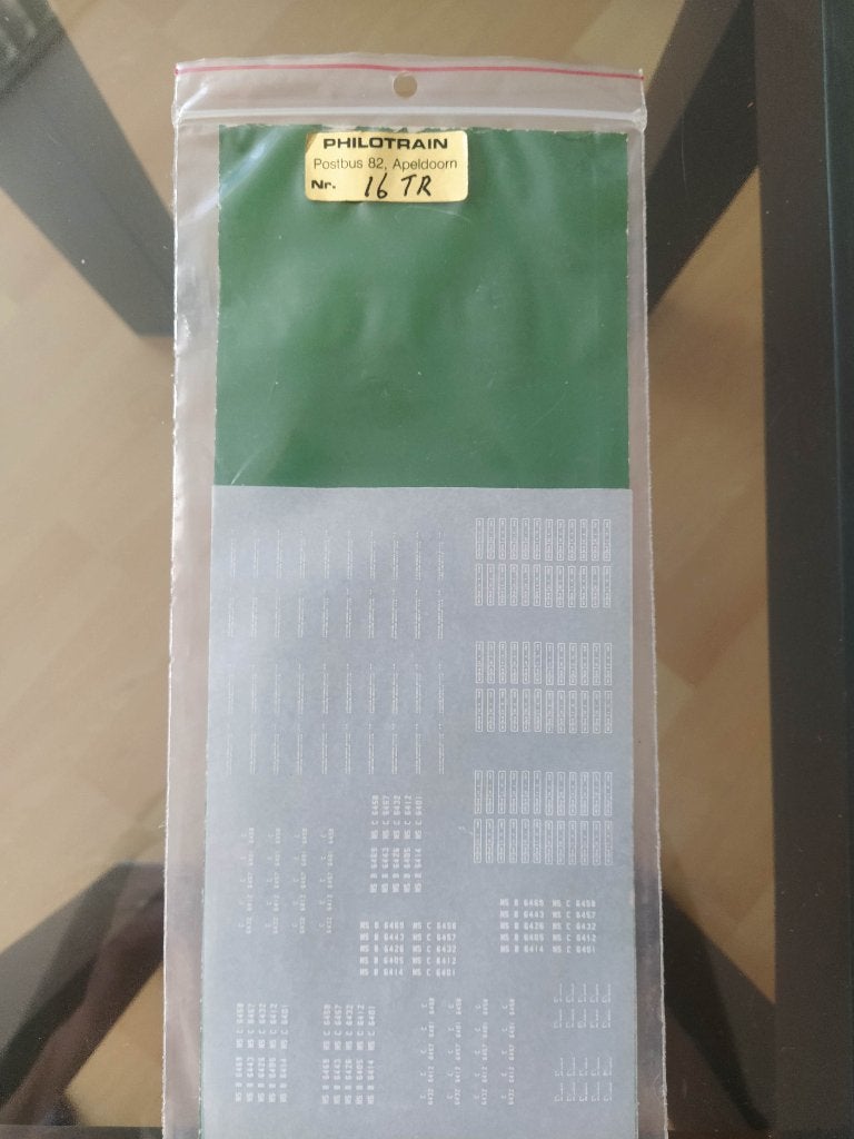 Philotrain TR16 opschriften voor B6400 en C6400 rijtuigen, Overige merken, Gelijkstroom, Verzenden, NS