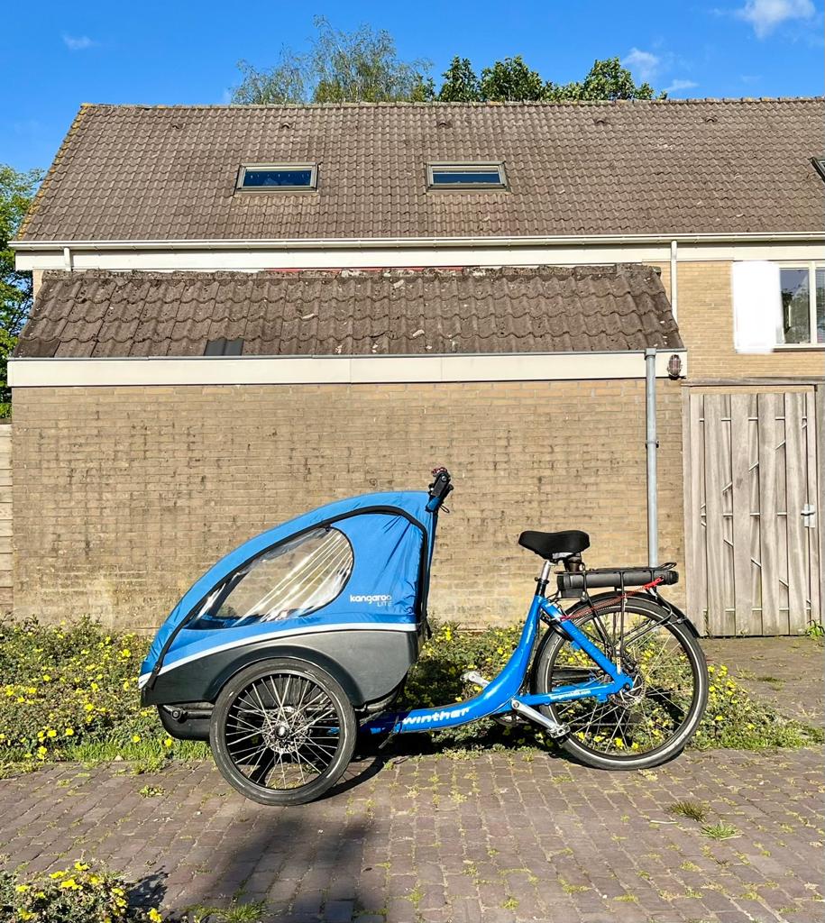 Winther Kangaroo Lite elektrische bakfiets | Deens ontwerp, Huif, Zo goed als nieuw, 2 kinderen, Ophalen