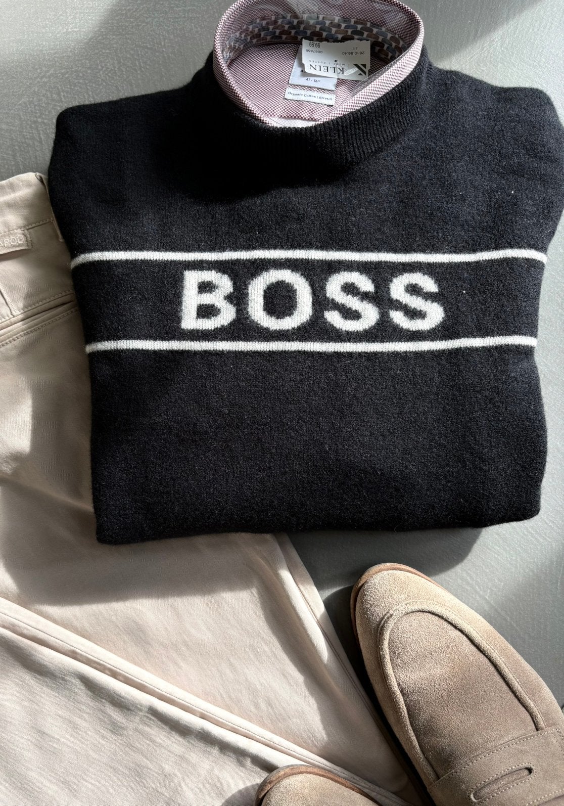 Hugo Boss pullover wol en cashmere mt L, Ophalen of Verzenden, Zo goed als nieuw, Grijs