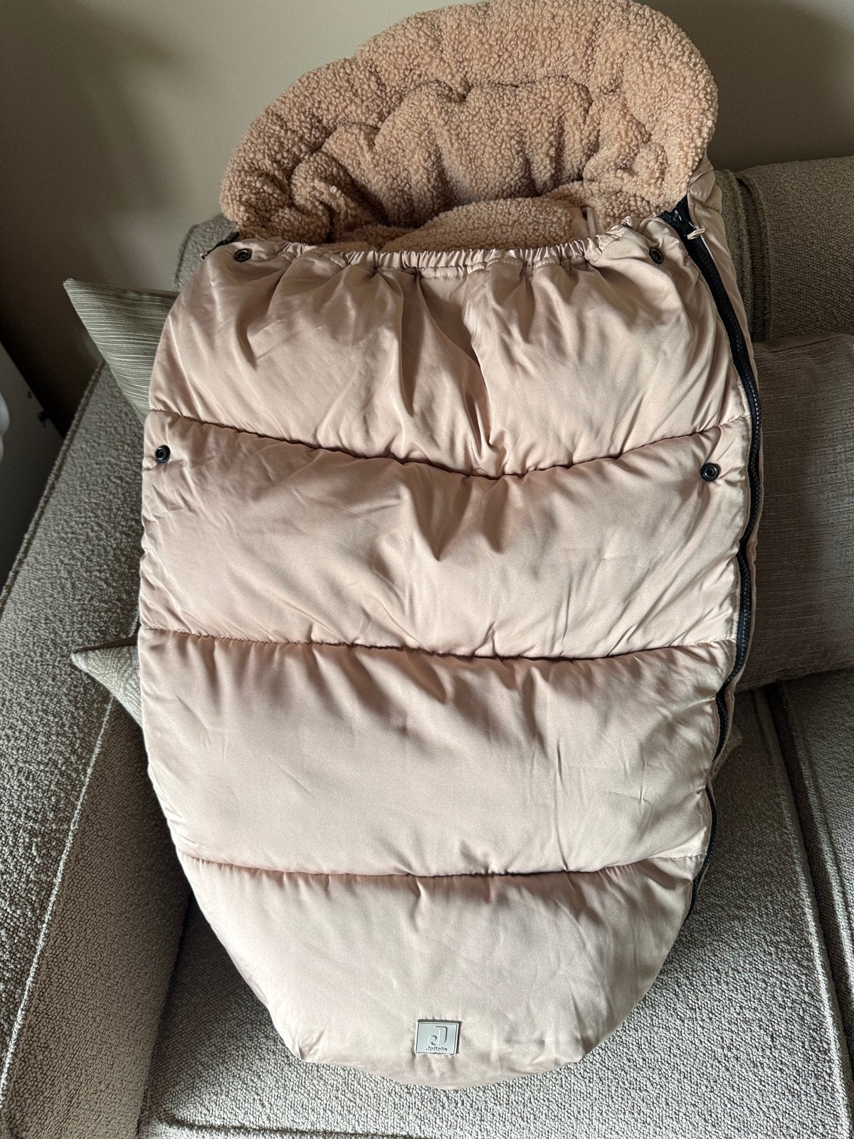 Jollein Voetenzak Teddy Beige - Zo goed als nieuw, Ophalen of Verzenden, Zo goed als nieuw