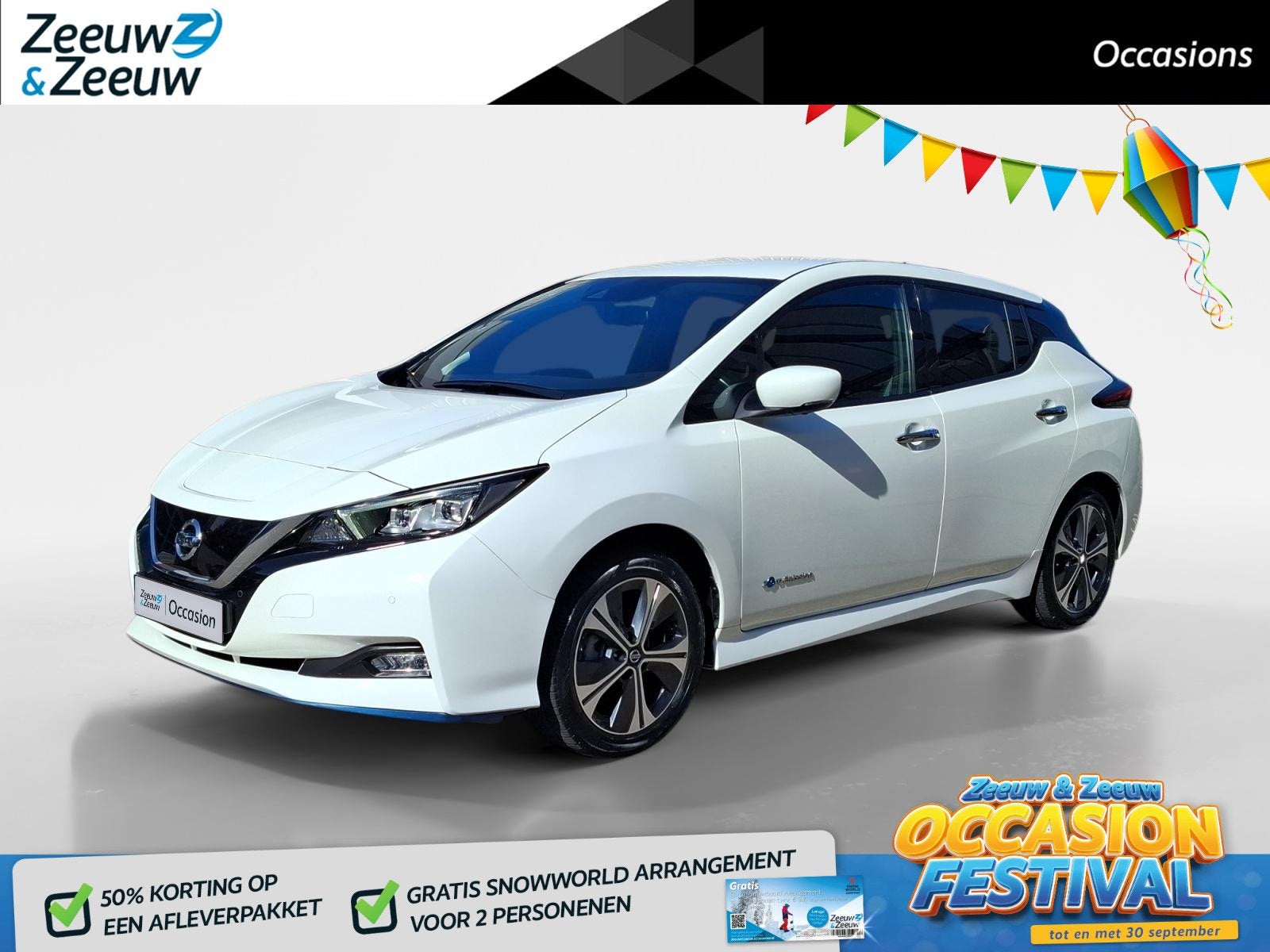 Nissan LEAF e+ Tekna 62 kWh | STOELVERWARMING | RONDOM CAMER, Auto's, 12 maanden, Gebruikt, Lichtsensor, Wit