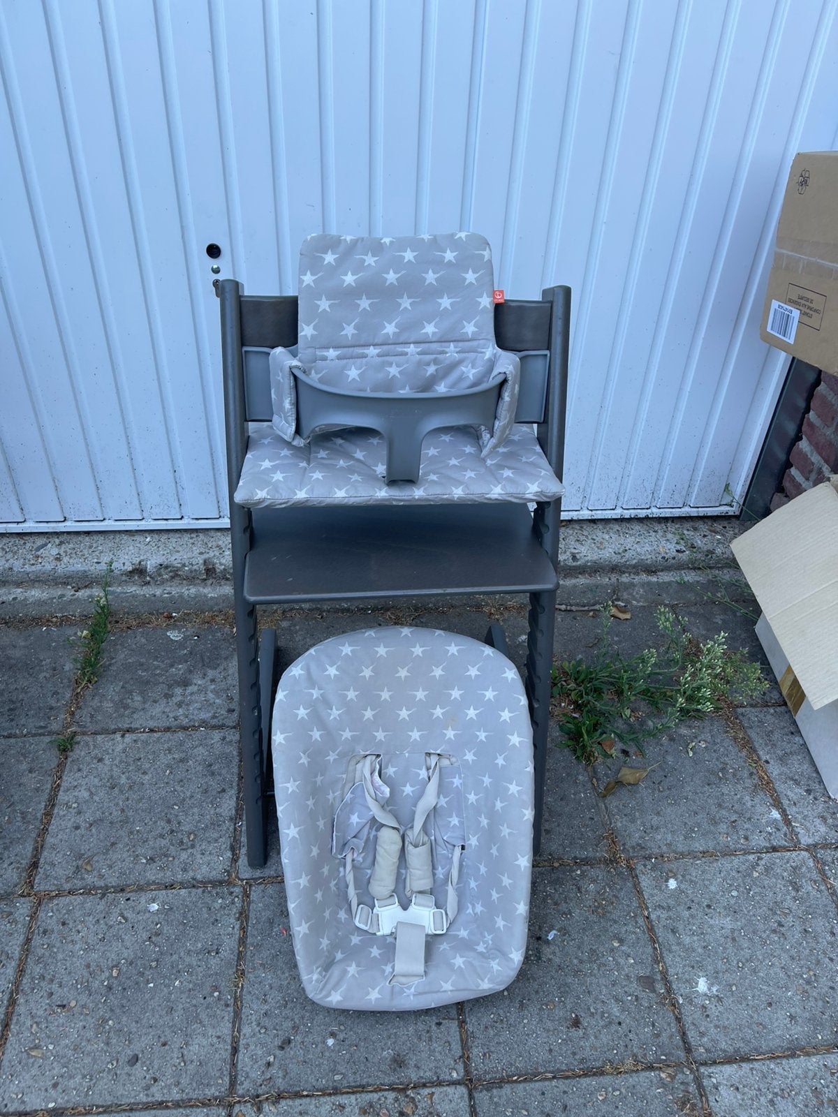 Stokke tripp trapp compleet HAZY GREY izgs, Kinderen en Baby's, Kinderstoelen, Ophalen, Zo goed als nieuw, Meegroeistoel