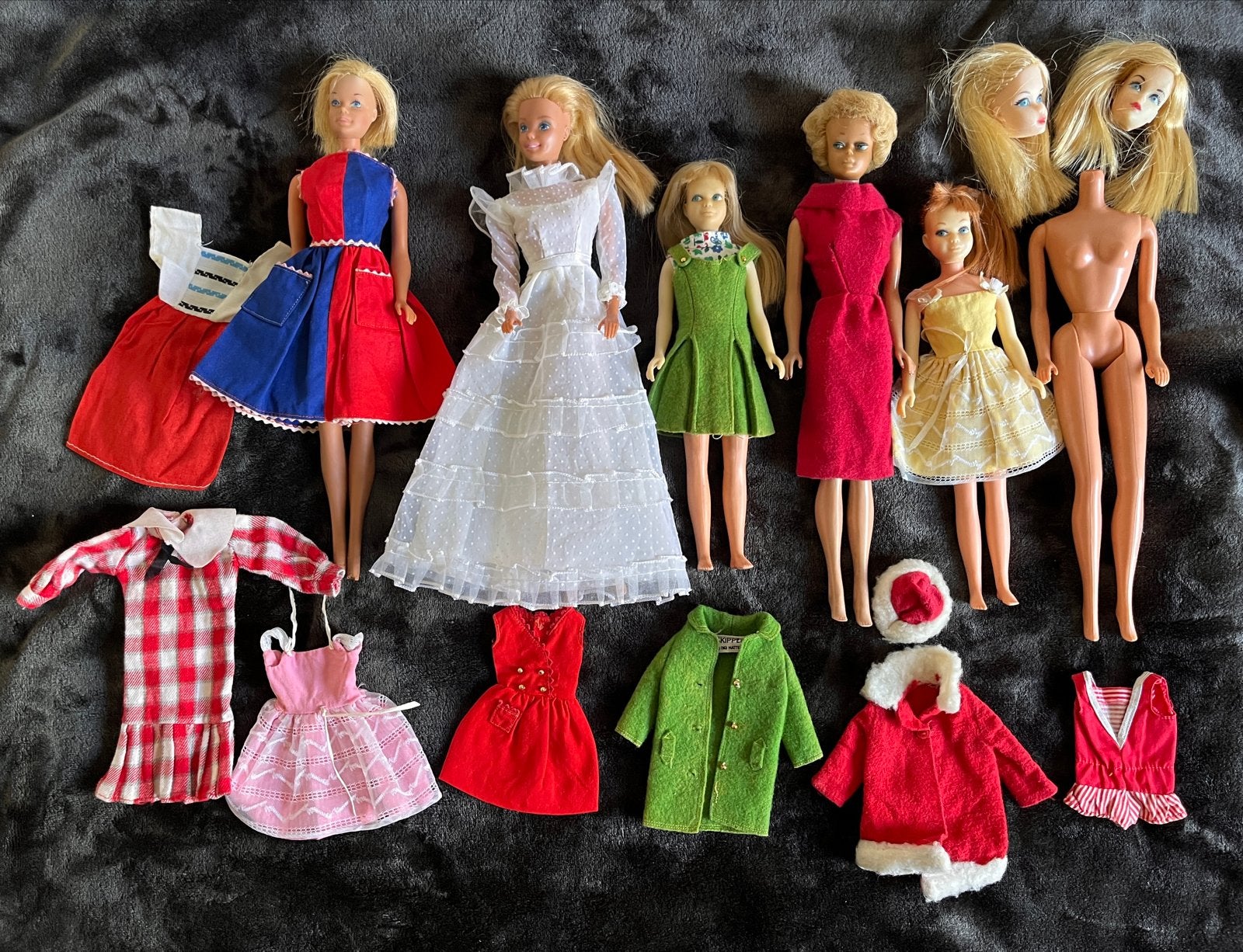 Vintage Barbies en Skippers met vintage kleertjes, Ophalen of Verzenden, Gebruikt, Fashion Doll
