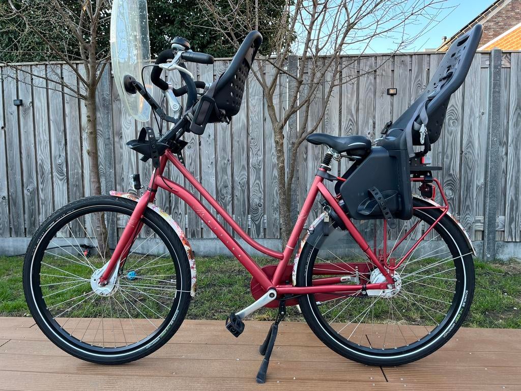 Cortina Roots moederfiets mama Yepp kinderzitjes &windscherm, Fietsen en Brommers, Fietsen | Dames | Moederfietsen, 2 zitjes, Dubbele standaard