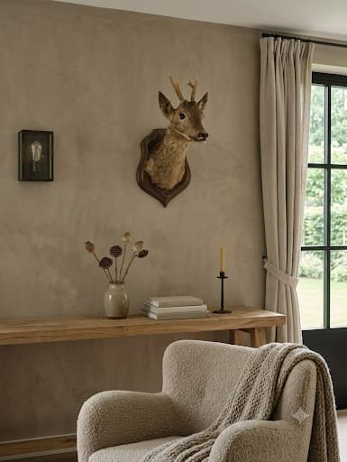 Mooie decoratieve hertenkop., Hout, Gebruikt, Ophalen of Verzenden, Landelijk