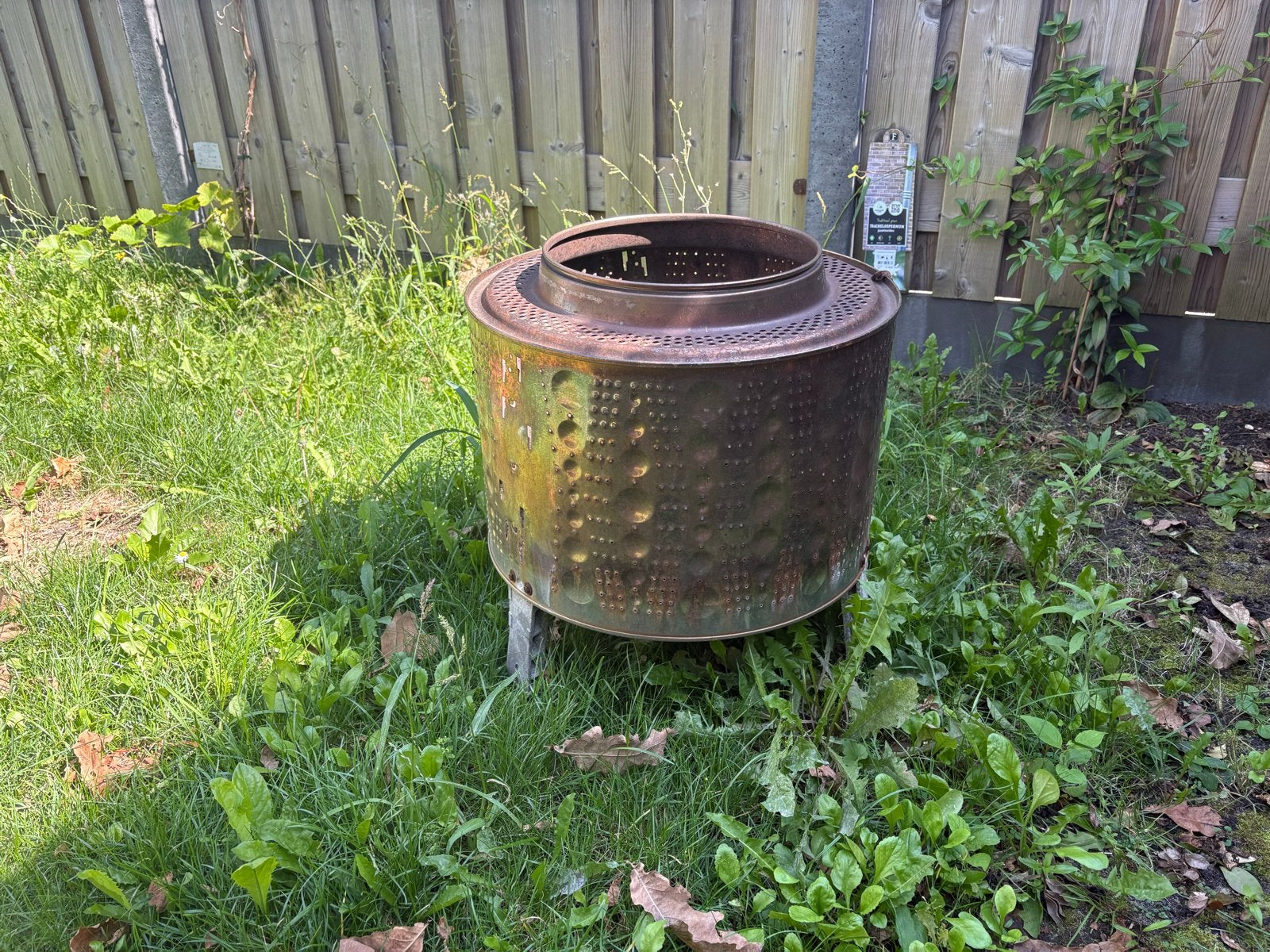 Unieke vuurton / vuurkorf van wasmachinetrommel, Tuin en Terras, Ophalen, Gebruikt, Vuurton