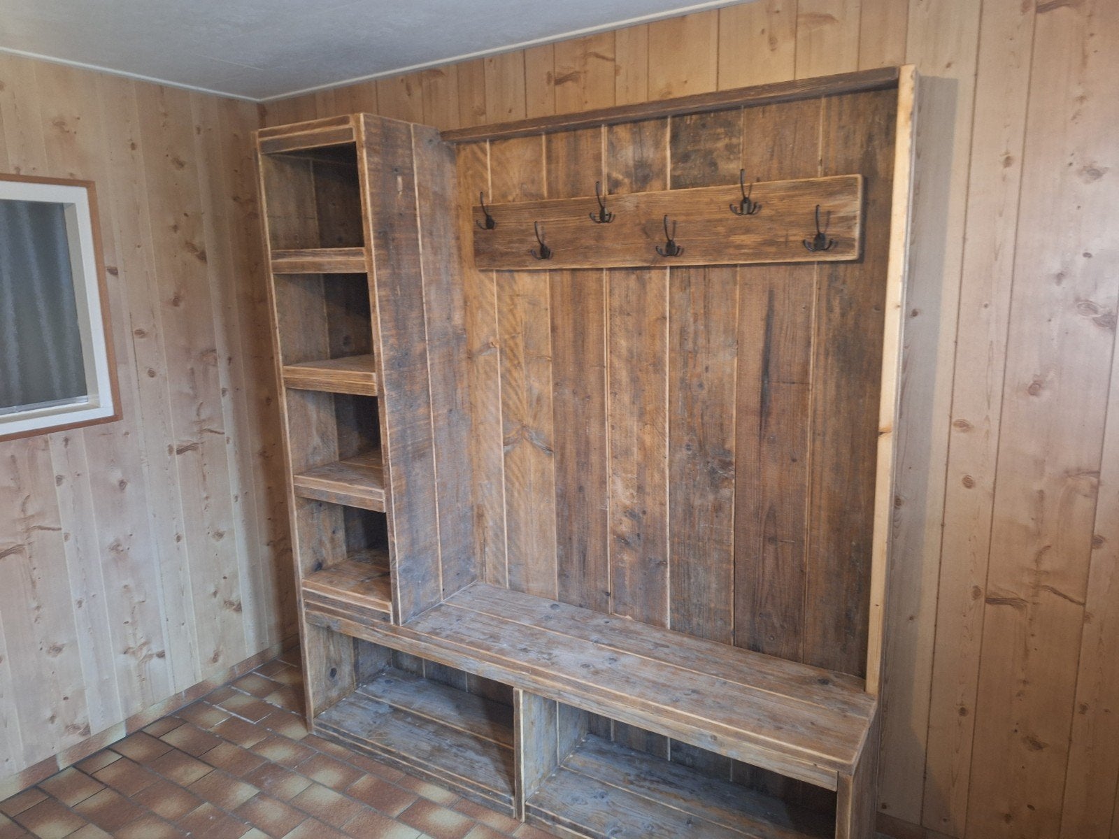 Steigerhouten kapstok gebruikt steigerhout douglas, Huis en Inrichting, Woonaccessoires | Kapstokken, Ophalen of Verzenden