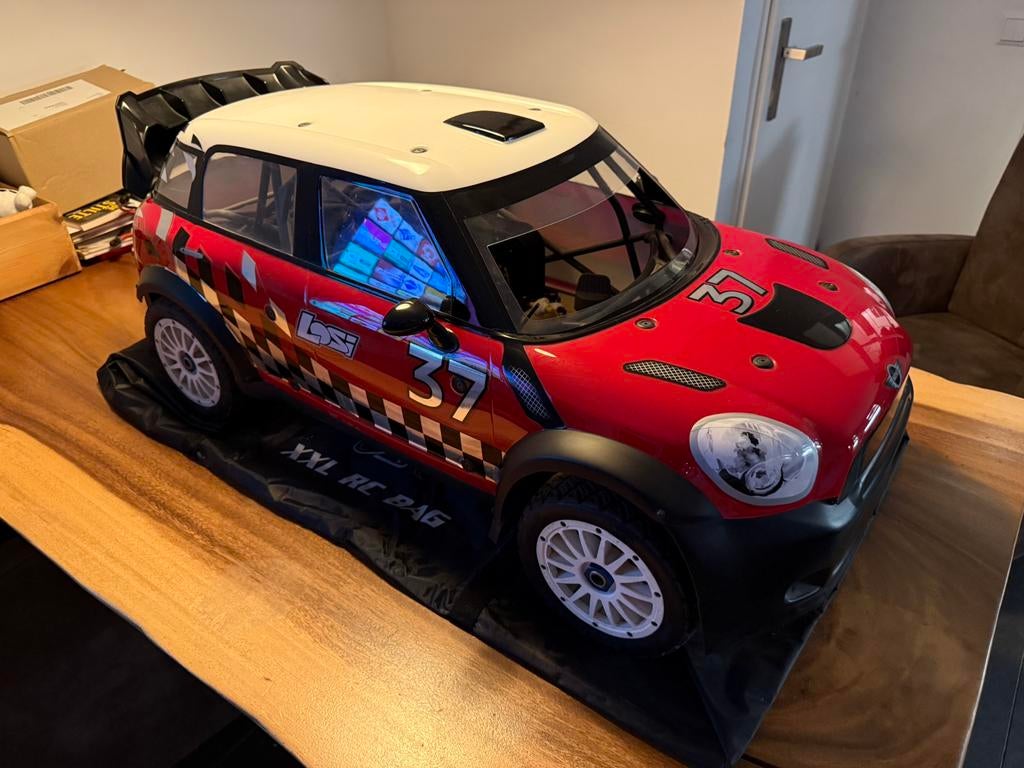Losi 5ive-B mini wrc uitvoering., Benzine, Verzenden, Auto offroad, Zo goed als nieuw