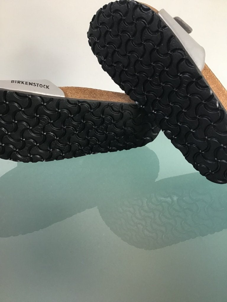 Birkenstock 37 | zilver | Madrid | Gratis verzenden, Slippers, Overige kleuren, Verzenden, Zo goed als nieuw