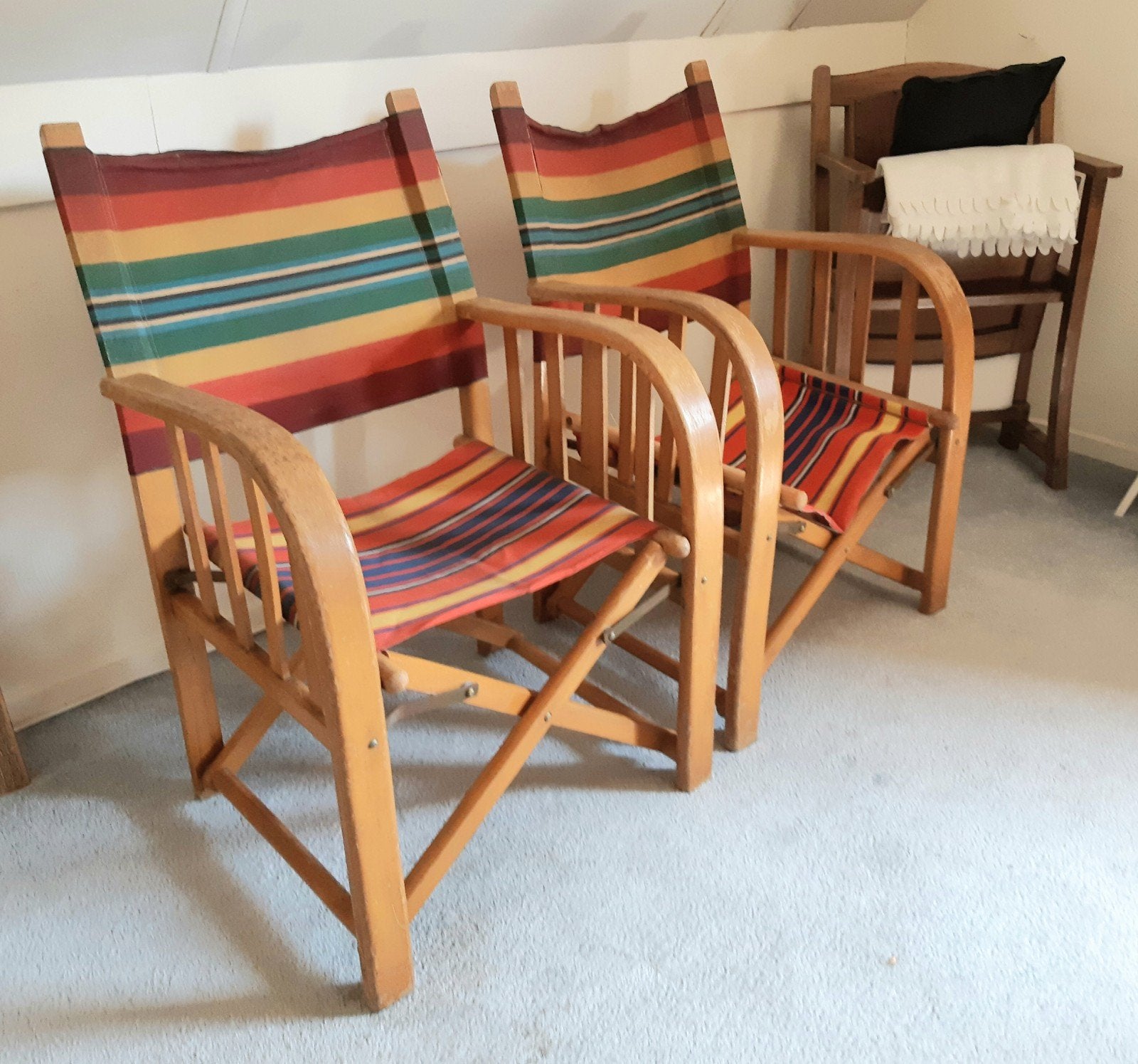 Antieke Theater Klapstoel en Twee Regiseur Stoelen, Ophalen