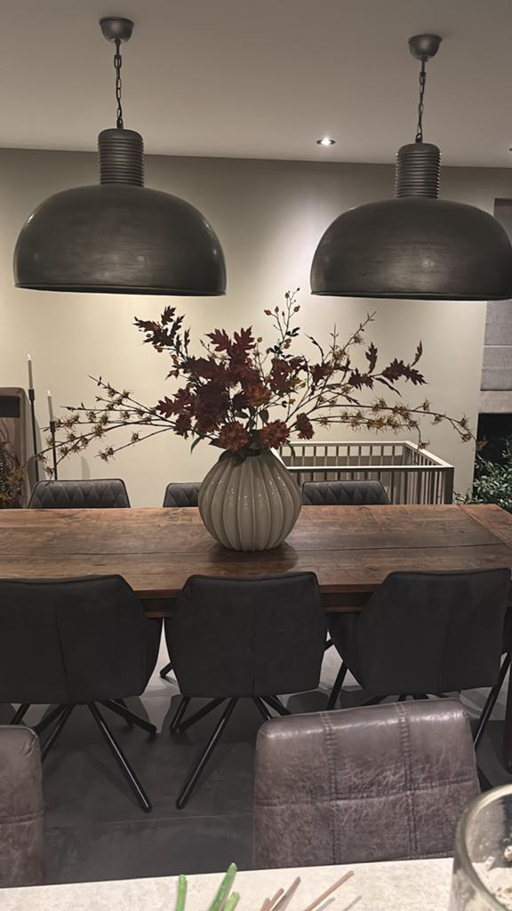 Teak eettafel 240x93 cm, Huis en Inrichting, Lampen | Hanglampen, Ophalen of Verzenden, Zo goed als nieuw, 75 cm of meer