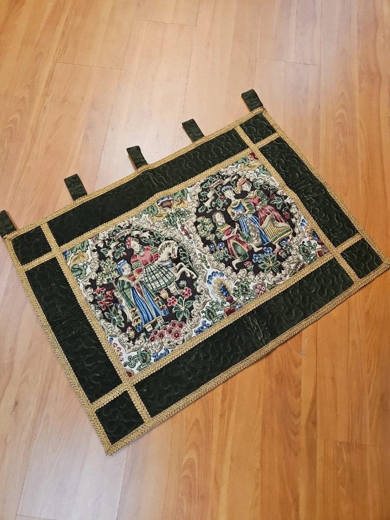 Wandkleedje Oost Europees gouddraad fluweel met lussen, Ophalen of Verzenden