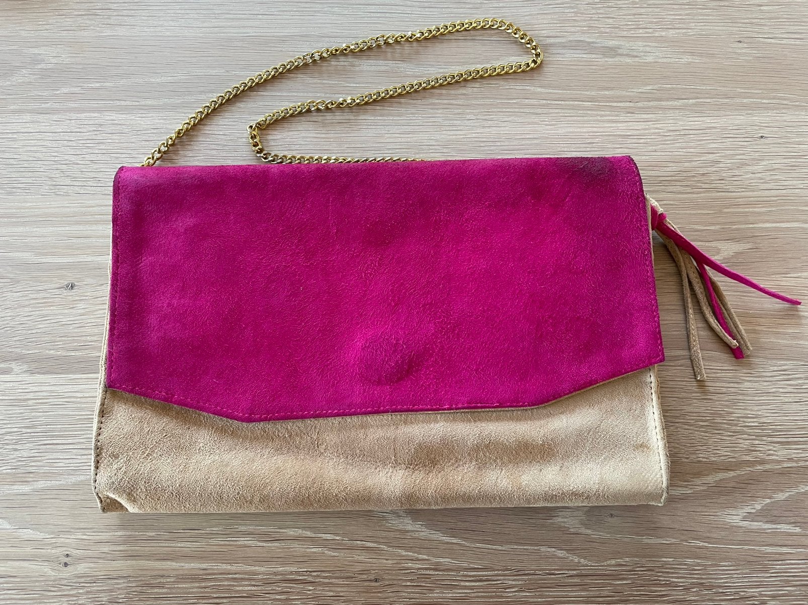 Fab. (oude merknaam van Fabienne Chapot) clutch/schoudertas, Ophalen of Verzenden, Gebruikt, Leer