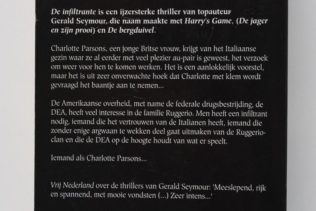 De infiltrante - Gerald Seymour (1997), Boeken, Verzenden, Zo goed als nieuw