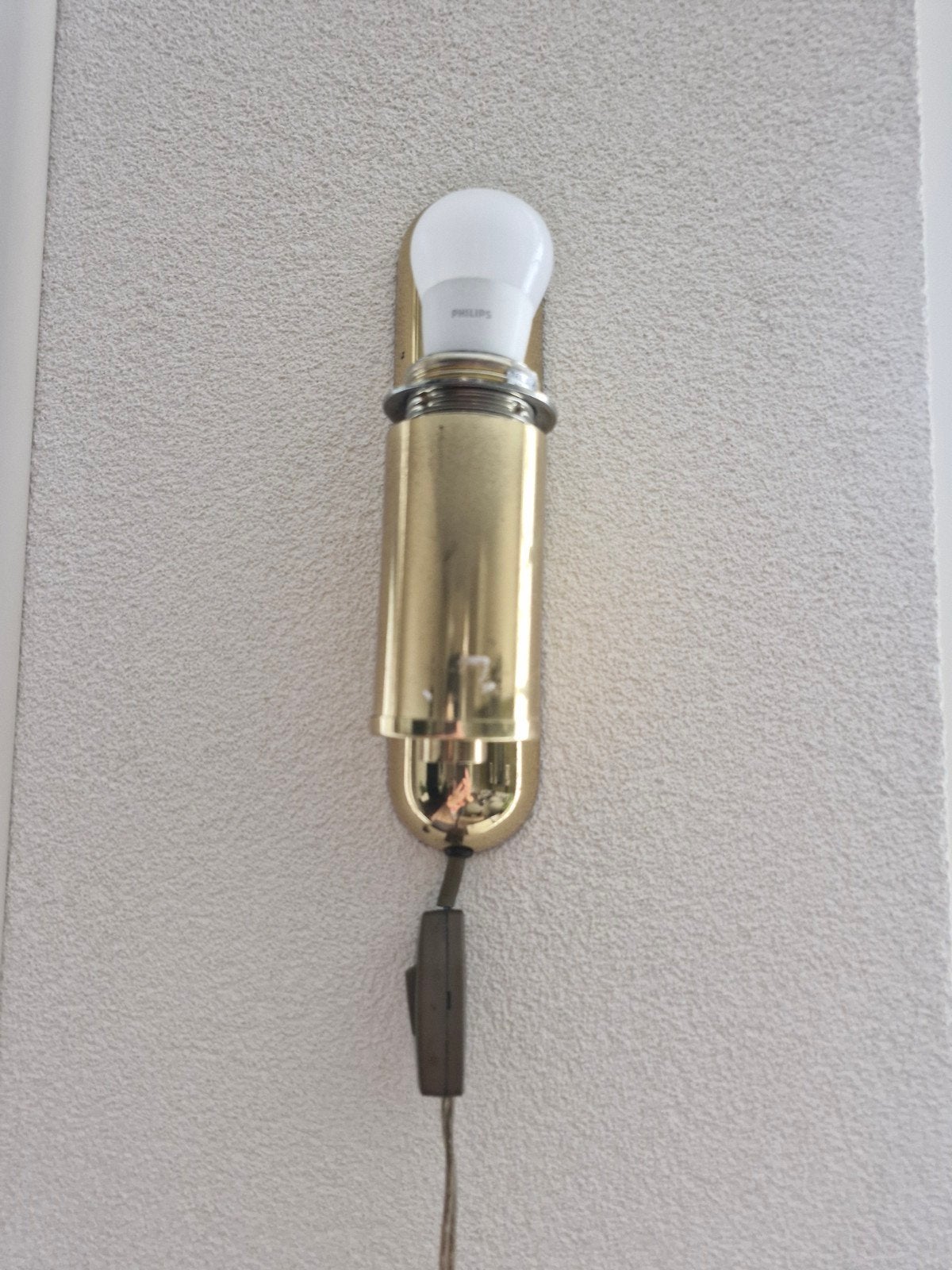vintage wandlampje, Huis en Inrichting, Lampen | Wandlampen, Gebruikt, Met schakelaar, Goud, Wandlamp