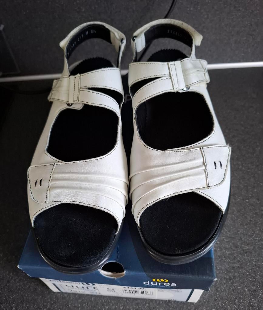 DUREA SANDALEN MAAT MT 8,5 H-LEEST, Kleding | Dames, Schoenen, Durea, Wit, Gedragen, Sandalen of Muiltjes