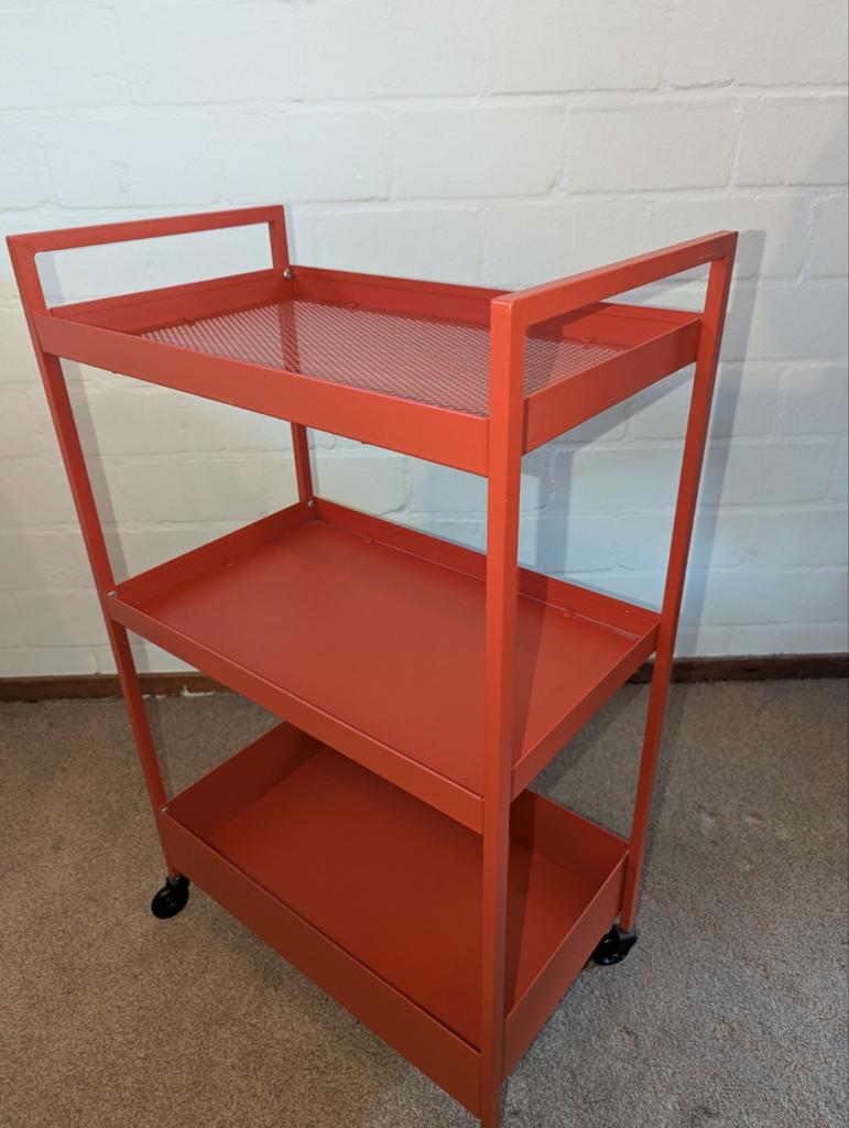 NISSAFORS Roltafel, oranje, 50,5x30x83 cm, Ophalen, Gebruikt