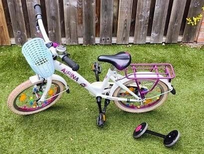 16" meisjesfiets Alpina, Fietsen en Brommers, Ophalen, Terugtraprem, Zijwieltjes, Alpina
