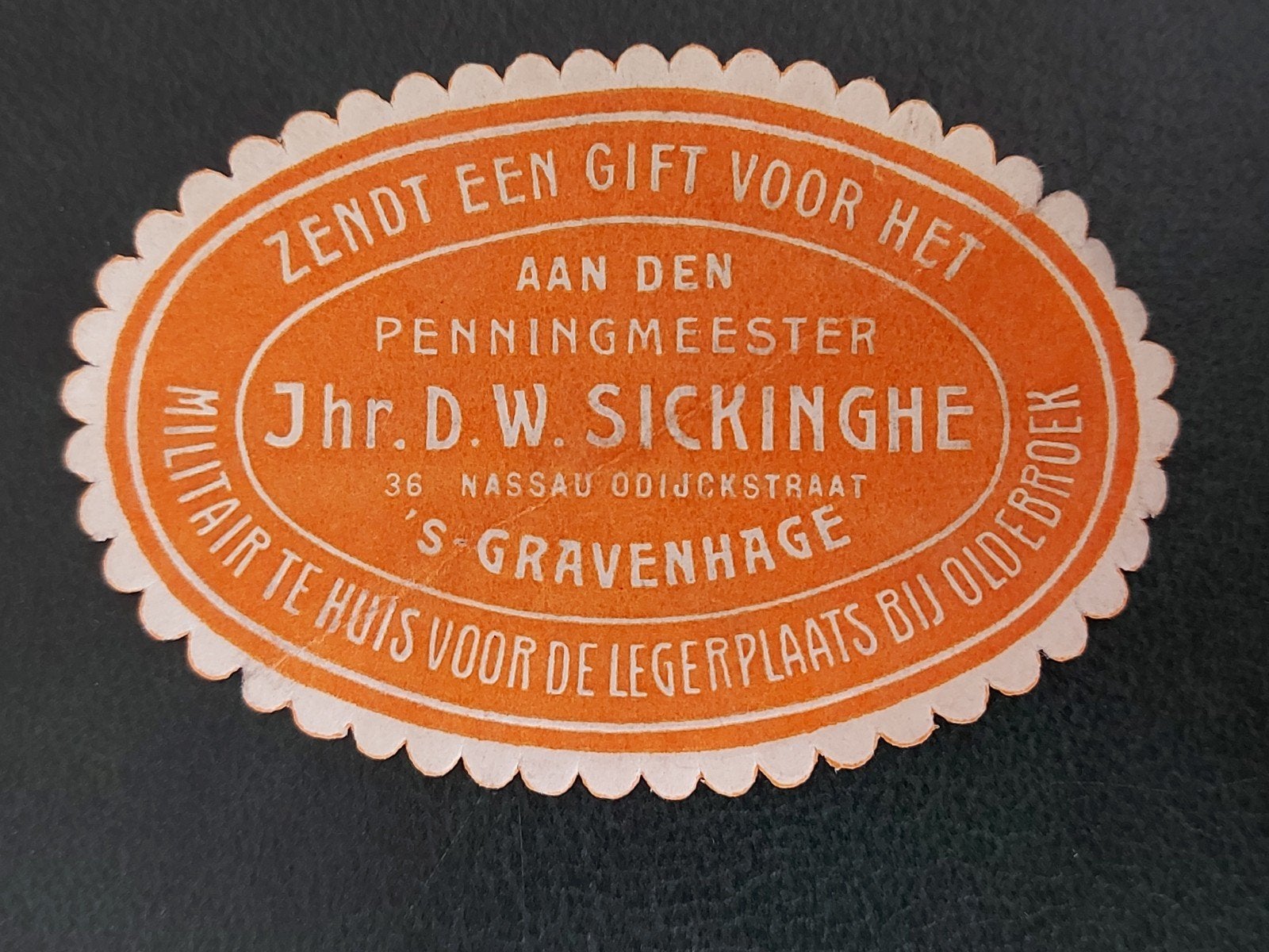 Sluitzegel Gift Militaire Tehuis Legerplaats bij Oldebroek, Verzamelen, Militaria | Algemeen, Verzenden, Landmacht, Nederland