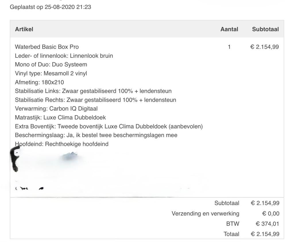 DUO WATERBED 180 x 210, Huis en Inrichting, Slaapkamer | Waterbedden, Ophalen, 210 cm, Tweepersoons, Zo goed als nieuw