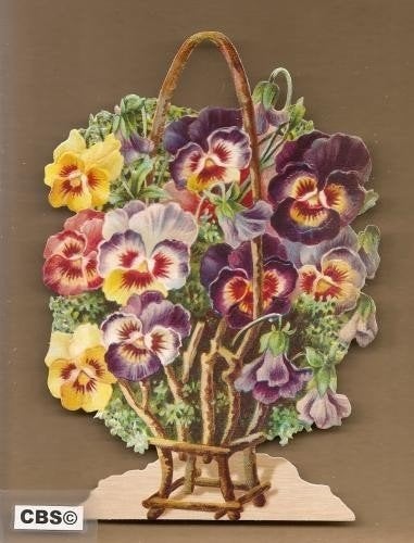 Takkenkorf met viooltjes poezieplaatjes 5074, Verzamelen, Ophalen of Verzenden